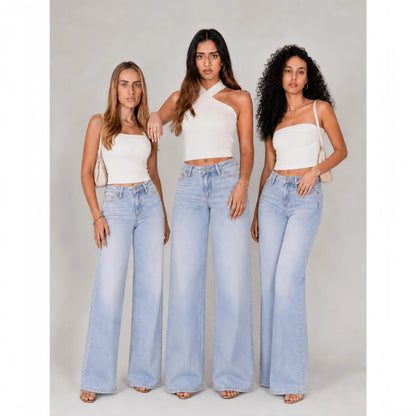 ⏰Limited-time big sale 💥High Rise Vintage Wash Straight Leg Jeans