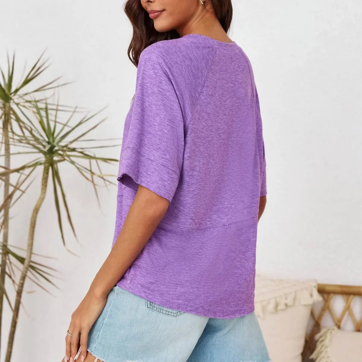 🔥 LIMITED TIME CLEARANCE! Women's Oversized Batwing Sleeve T-Shirt  ⚡