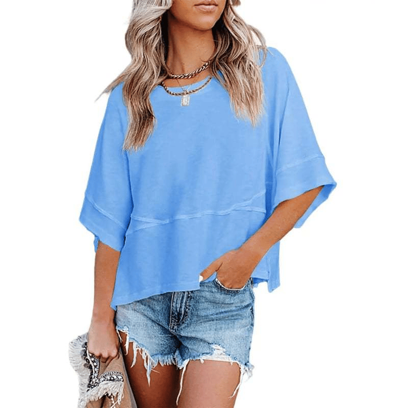 🔥 LIMITED TIME CLEARANCE! Women's Oversized Batwing Sleeve T-Shirt  ⚡