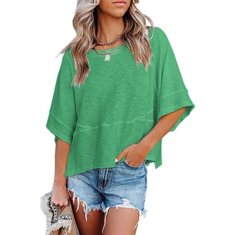 🔥 LIMITED TIME CLEARANCE! Women's Oversized Batwing Sleeve T-Shirt  ⚡