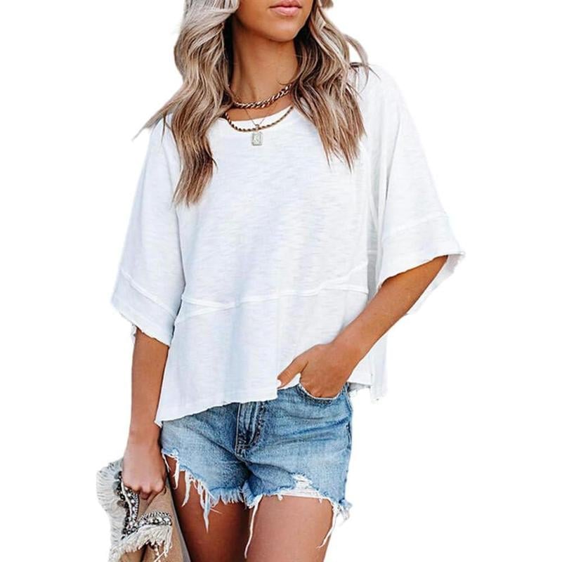 🔥 LIMITED TIME CLEARANCE! Women's Oversized Batwing Sleeve T-Shirt  ⚡