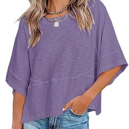 🔥 LIMITED TIME CLEARANCE! Women's Oversized Batwing Sleeve T-Shirt  ⚡