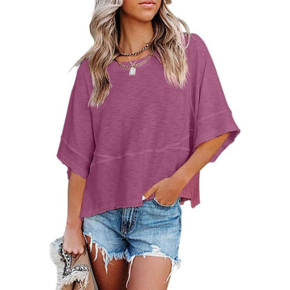 🔥 LIMITED TIME CLEARANCE! Women's Oversized Batwing Sleeve T-Shirt  ⚡