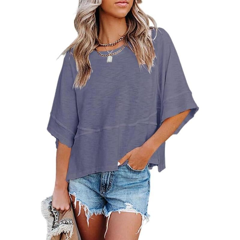 🔥 LIMITED TIME CLEARANCE! Women's Oversized Batwing Sleeve T-Shirt  ⚡
