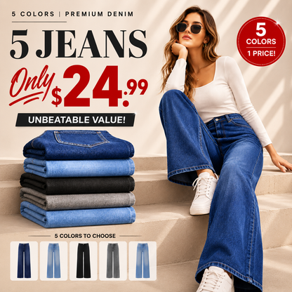 ⏰Limited-time big sale 💥High Rise Vintage Wash Straight Leg Jeans