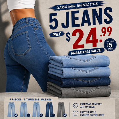 ⏰Limited-time big sale 💥High Rise Vintage Wash Straight Leg Jeans