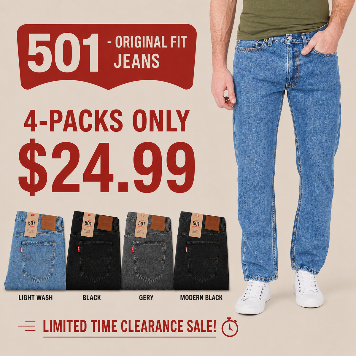 💝💝 Clearance Sale — Limited Stock! 🔥501 ORIGINAL FIT JEANS