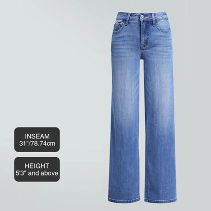 ⏰Limited-time big sale 💥High Rise Vintage Wash Straight Leg Jeans
