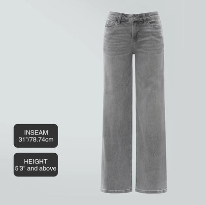 ⏰Limited-time big sale 💥High Rise Vintage Wash Straight Leg Jeans