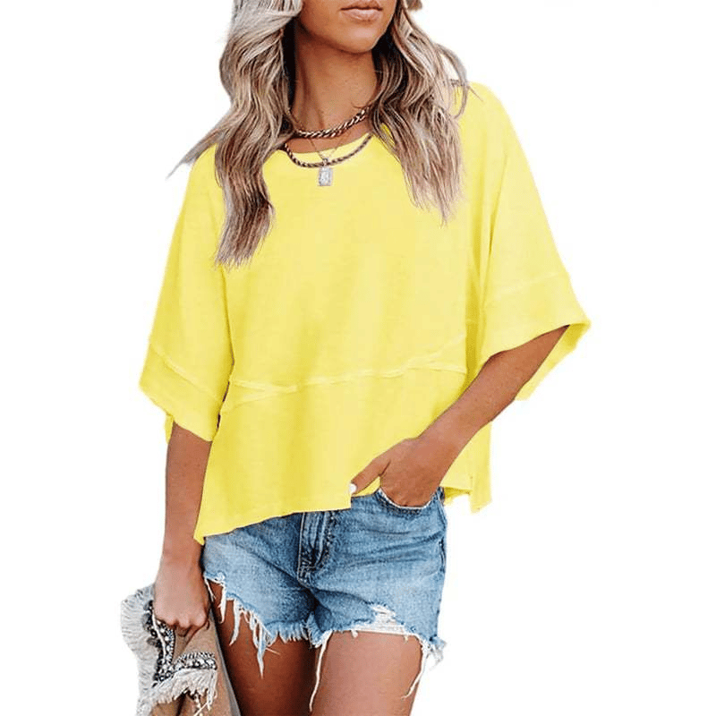 🔥 LIMITED TIME CLEARANCE! Women's Oversized Batwing Sleeve T-Shirt  ⚡