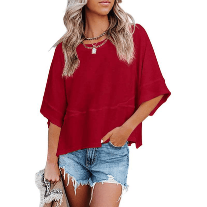 🔥 LIMITED TIME CLEARANCE! Women's Oversized Batwing Sleeve T-Shirt  ⚡