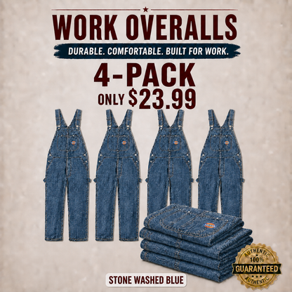💝💝Last Day Promotion🔥Men's Denim Bib Overalls,  Workwear with Adjustable Straps and Convenient Tool Pockets