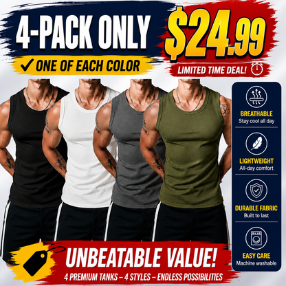☀️🔥 END OF SUMMER MEGA SALE 🔥☀️---Lifestyle Beater Men's Wide Tank Top