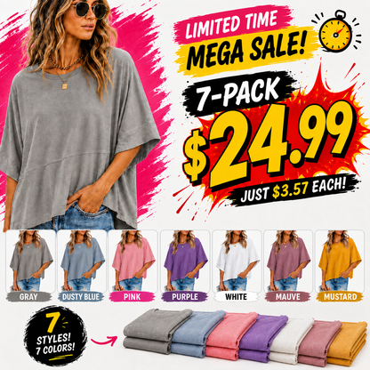 🔥 LIMITED TIME CLEARANCE! Women's Oversized Batwing Sleeve T-Shirt  ⚡