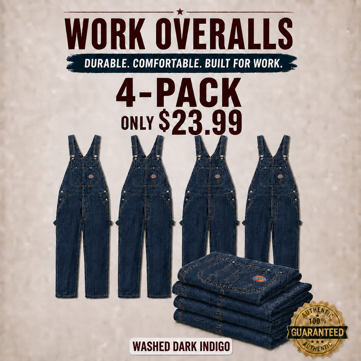 💝💝Last Day Promotion🔥Men's Denim Bib Overalls,  Workwear with Adjustable Straps and Convenient Tool Pockets