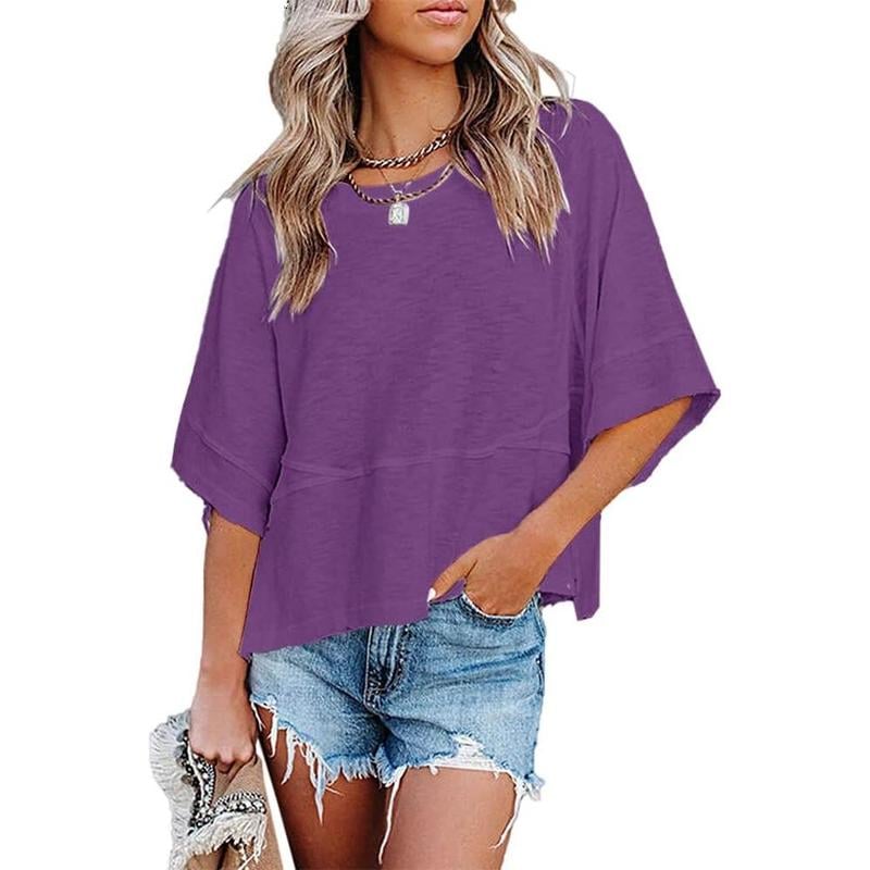 🔥 LIMITED TIME CLEARANCE! Women's Oversized Batwing Sleeve T-Shirt  ⚡
