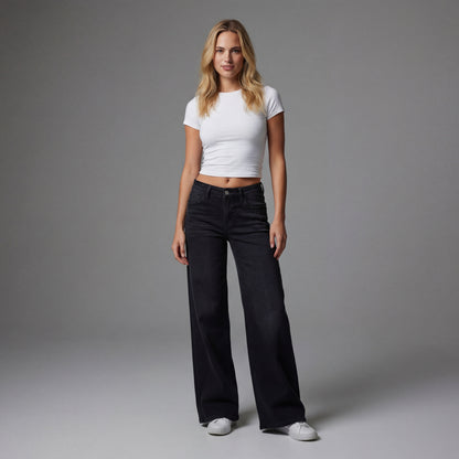 ⏰Limited-time big sale 💥High Rise Vintage Wash Straight Leg Jeans