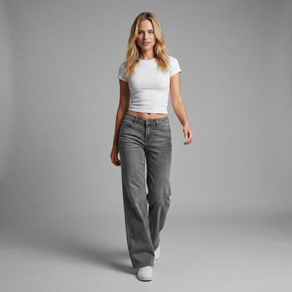 ⏰Limited-time big sale 💥High Rise Vintage Wash Straight Leg Jeans