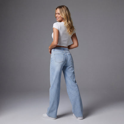 ⏰Limited-time big sale 💥High Rise Vintage Wash Straight Leg Jeans