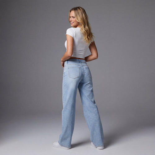 ⏰Limited-time big sale 💥High Rise Vintage Wash Straight Leg Jeans